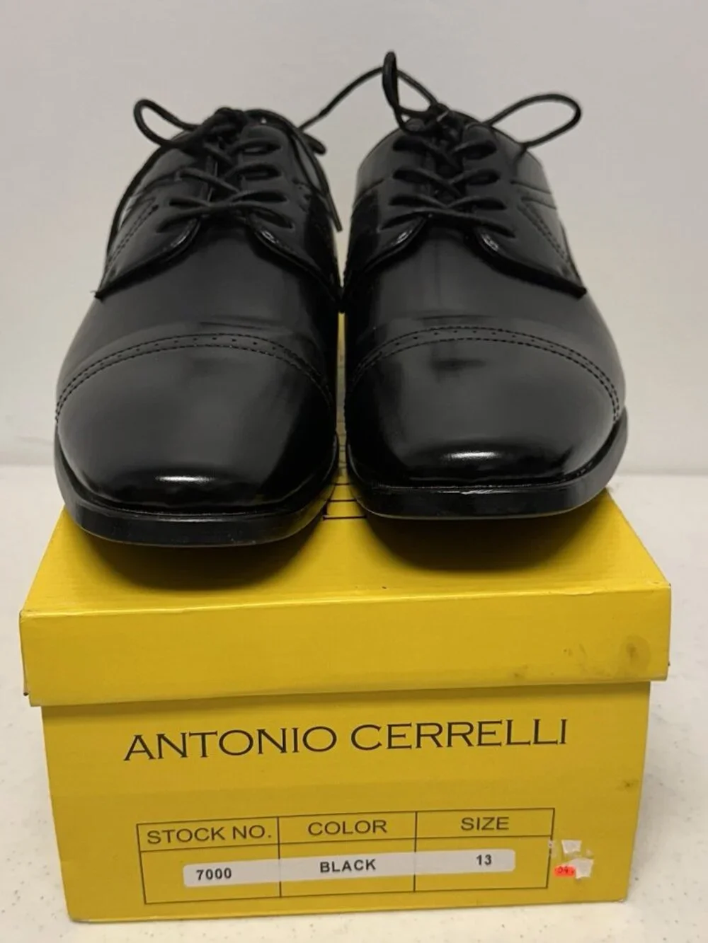 Antonio Cerrelli Black Oxford Dress Shoes Mens Size 13 Lace Up Faux Leather
